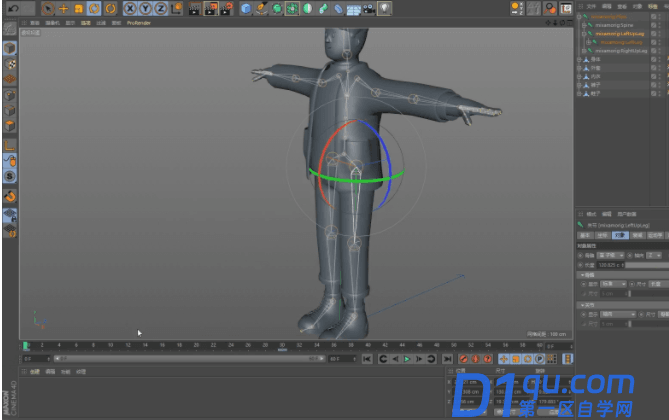 C4D的人物模型骨骼绑定怎么应用？C4D骨骼绑定的使用方法-8