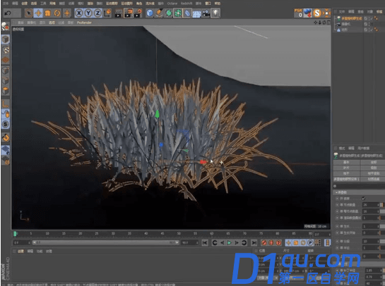 C4D软件怎么制作出草地和蓝天效果？用C4D制作草地和蓝天的教程-2