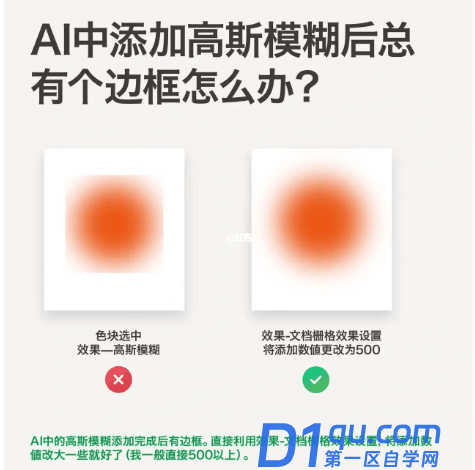 Ai中添加高斯模糊后总有个边框怎么办？-1